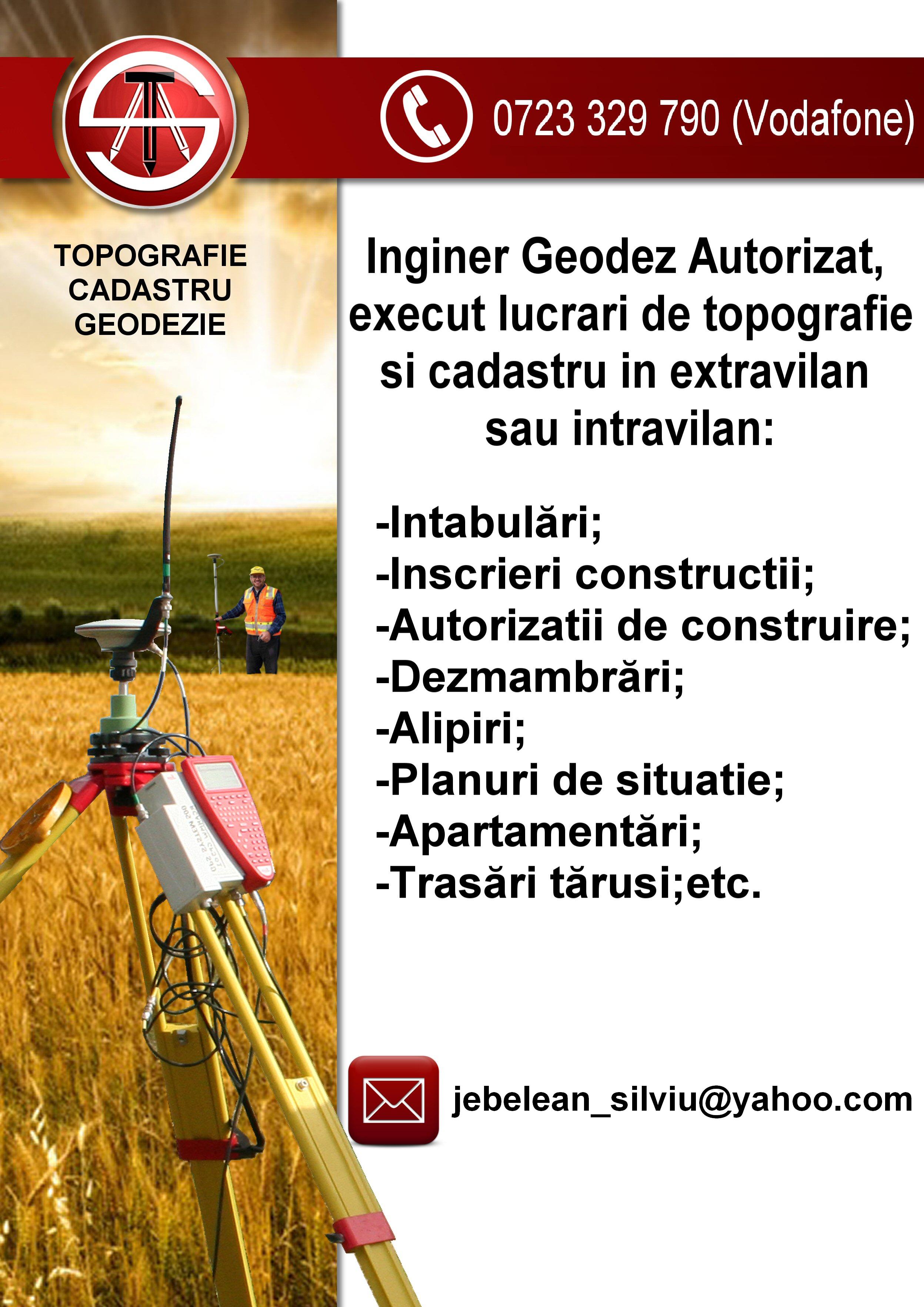 TOPOGRAFIE SI CADASTRU	 Intabulari ieftine pe zona Timis, Arad si Car