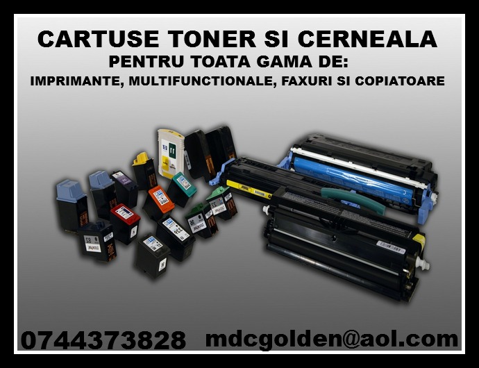 Vanzare cartuse laser-toner inkjet-cerneala  ptr. imprimante, multifunctionale, copiatoare si faxuri cu livrare rapida.