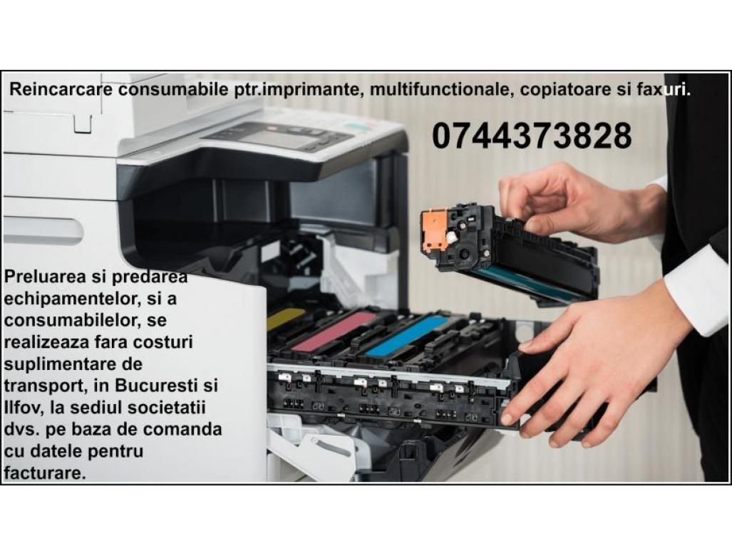 Reincarcam consumabile ptr.imprimante, multifunctionale, copiatoare si faxuri.