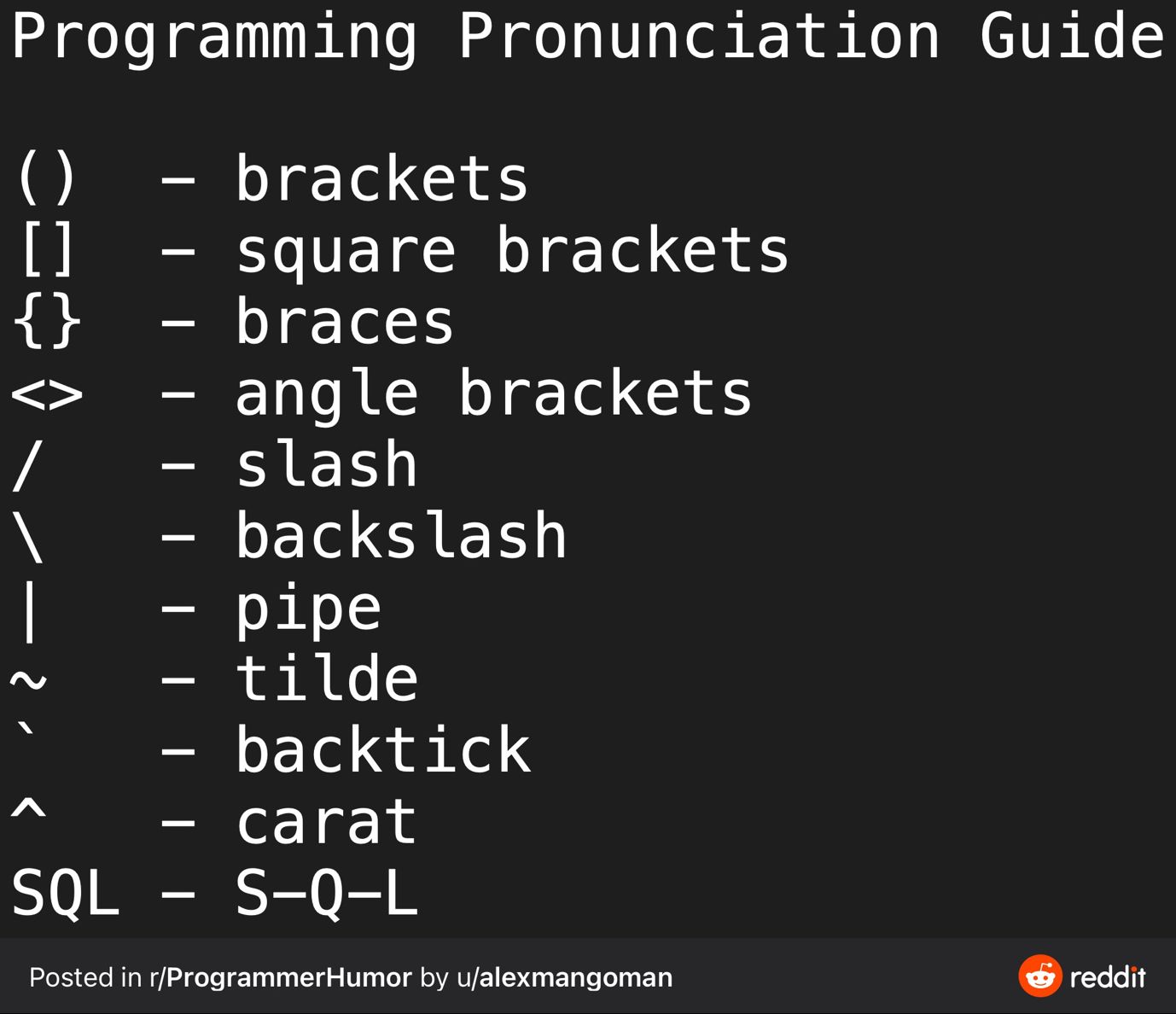 Programming Pronunciation Guide